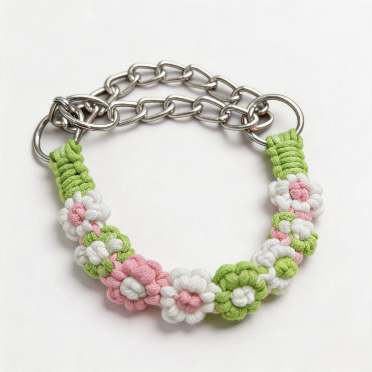 Handmade Braided Cotton Dog Leash — Floral Knot Design, Soft & Durable | Cats & Dogs, S/M/L