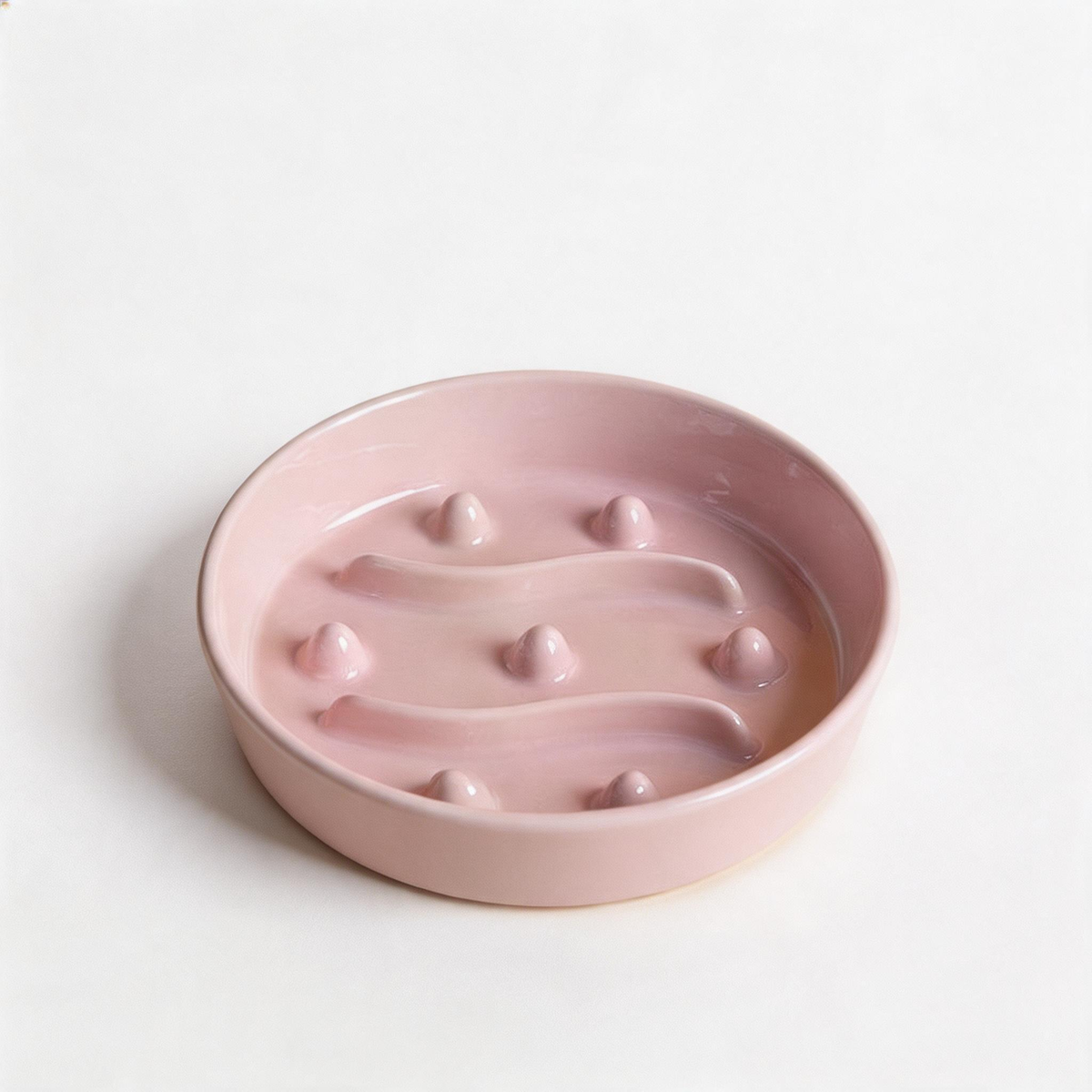 Ceramic Slow Feeder Bowl for Cats & Dogs — Anti-Choke, Non-Slip, Bacteria-Resistant | 3 Sizes & Colors